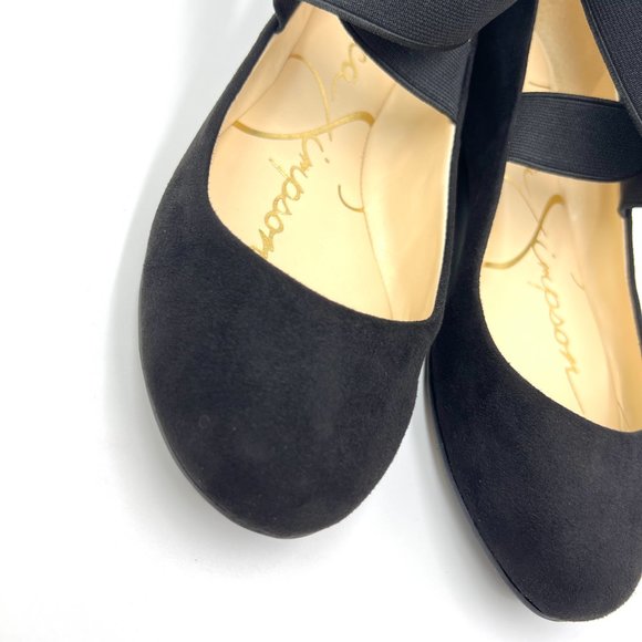 Jessica Simpson‎ Womens Size 6 Black Faux Vegan Suede Leather Ballet Flat Shoes - Picture 4 of 10